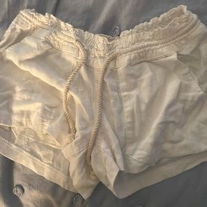Roxy white paper bag shorts